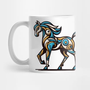 Horse illustration. Illustration of a horse in cubism style Mug